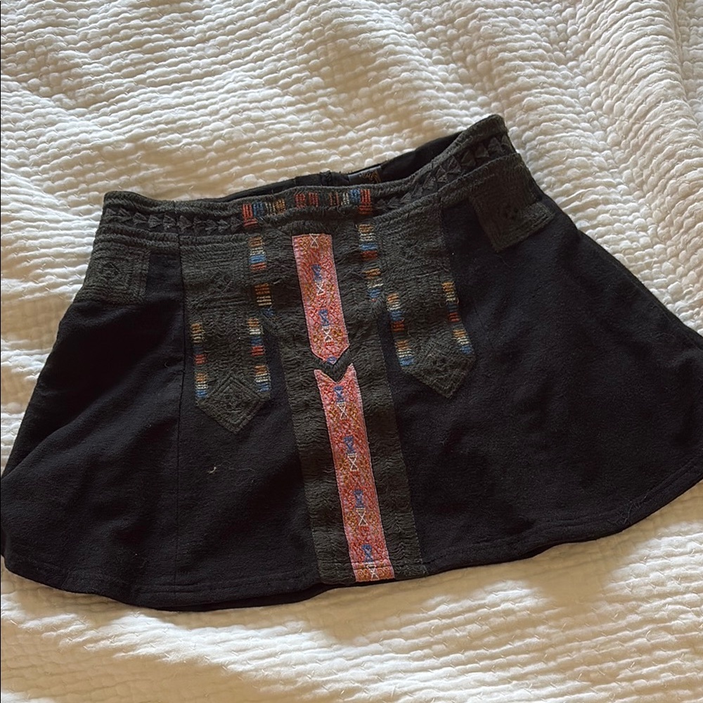 Black Embroidered Women's Skirt